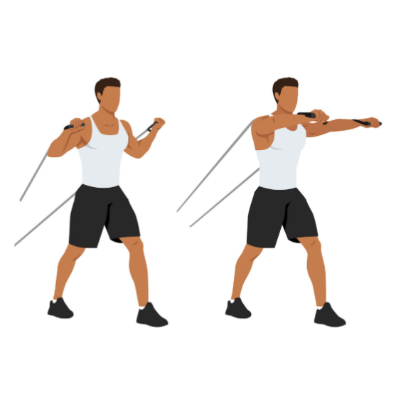 Band Chest Press Diagram
