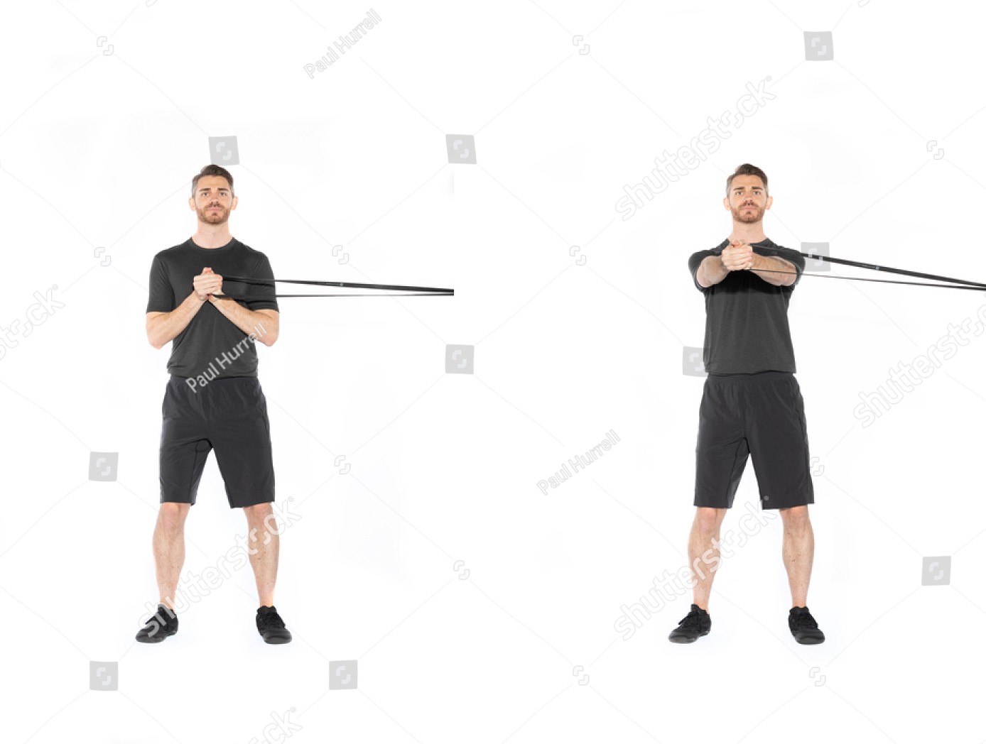 Band Pallof Press Diagram