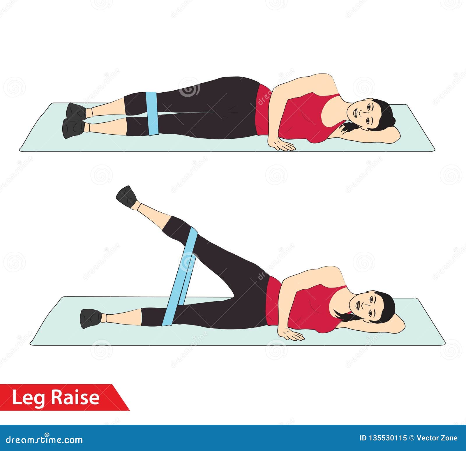 Band Side-Lying Leg Raise Diagram